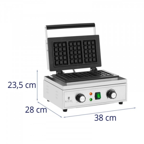 Гофретник - 3 белгийски гофрети - 1500 W - 50 - 300°C